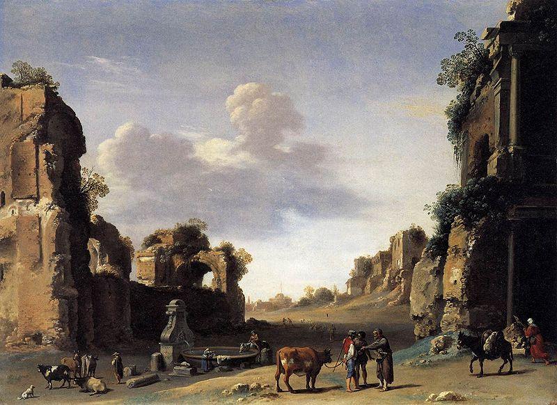 Cornelis van Poelenburch View of the Campo Vaccino oil painting image